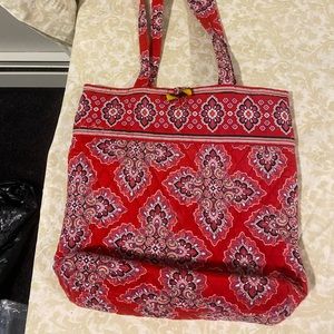 Vera Bradley red toggle tote bag